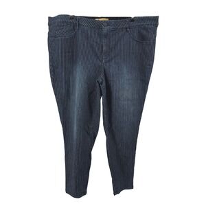 Democracy Pinstripe Jeans Womens 22W Blue Denim AB Technology Straight Leg